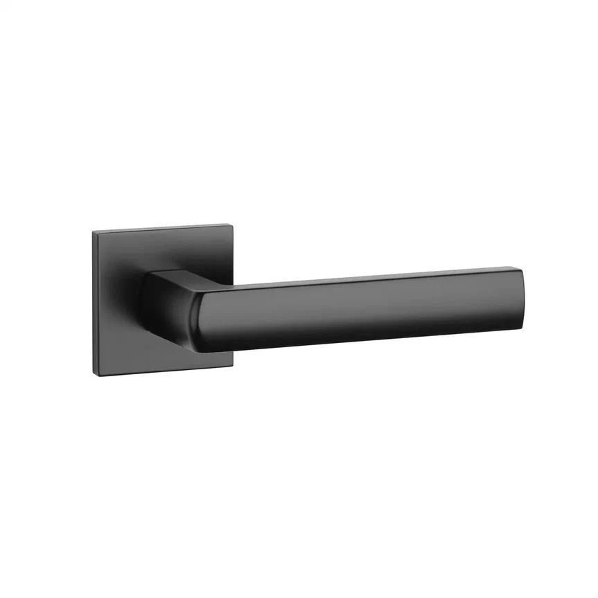 Ручка дверная Hosta Q 7S BLACK, черный (квадр. накладка 7мм) фото