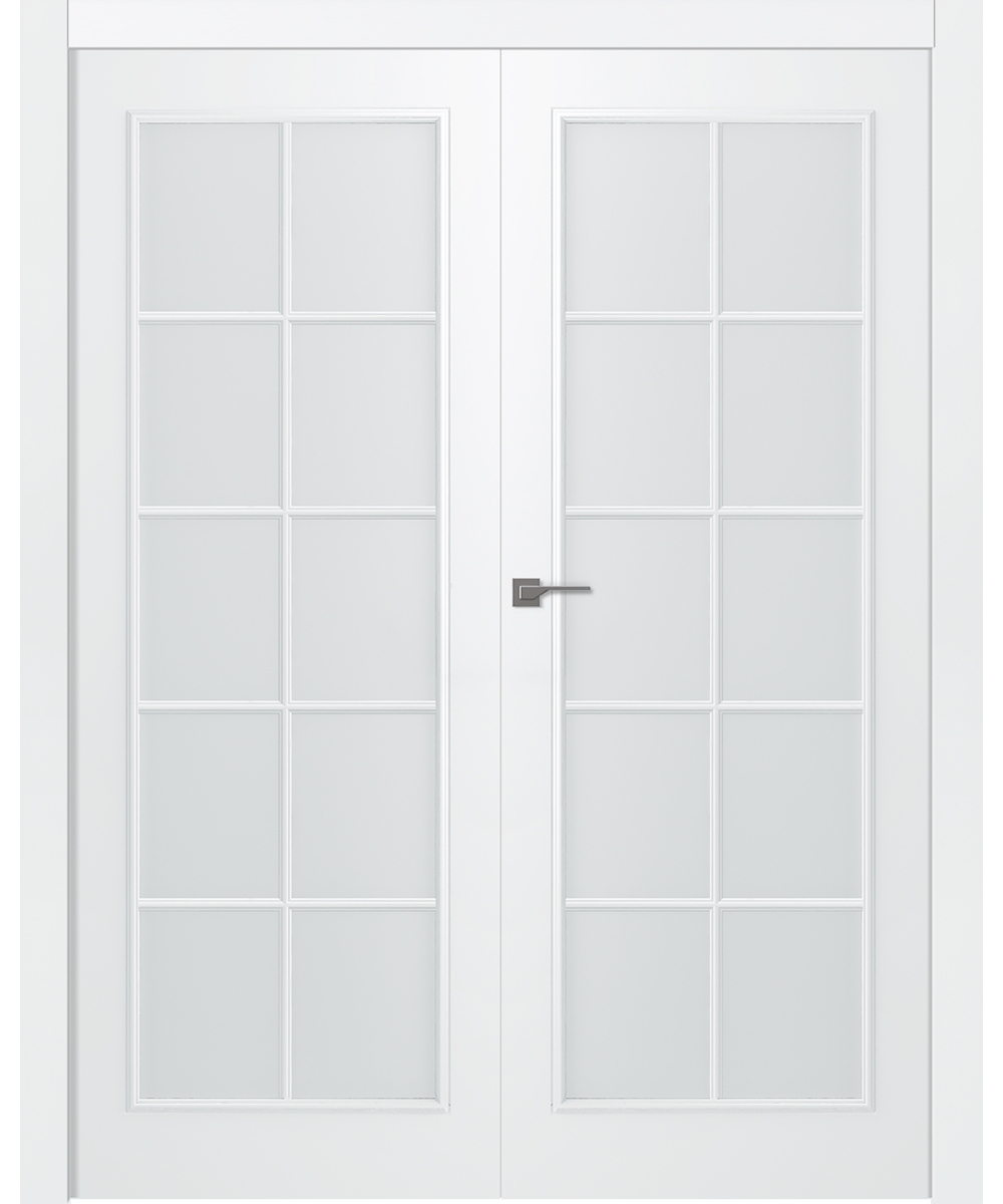 Дверное Полотно Пвдощ "Ламира 1" Эмаль Белый 2,0-0,9 Smart Core Со Стеклом Мателюкс Белый Распашная двойная