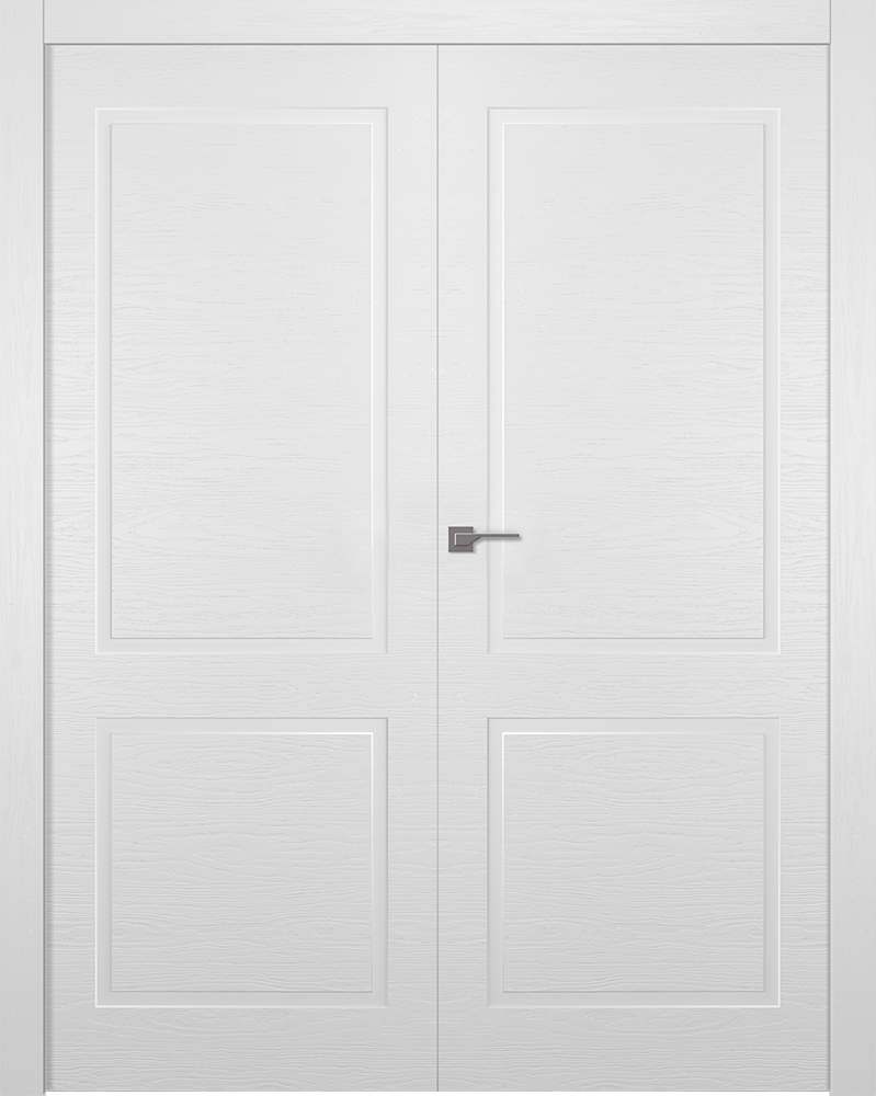 Дверное Полотно Пвдгщ "Стелла 2" Шпон Ясень Эмаль Белый 2,0-0,7 Распашная двойная
