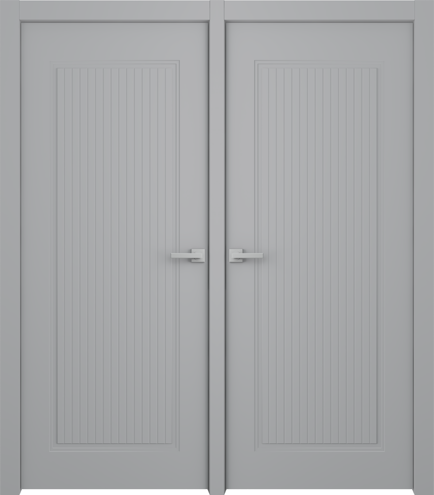 Дверное Полотно Пвдгщ "Белла 1" Эмаль Светло - Серый 2,0-0,8 Распашная двойная