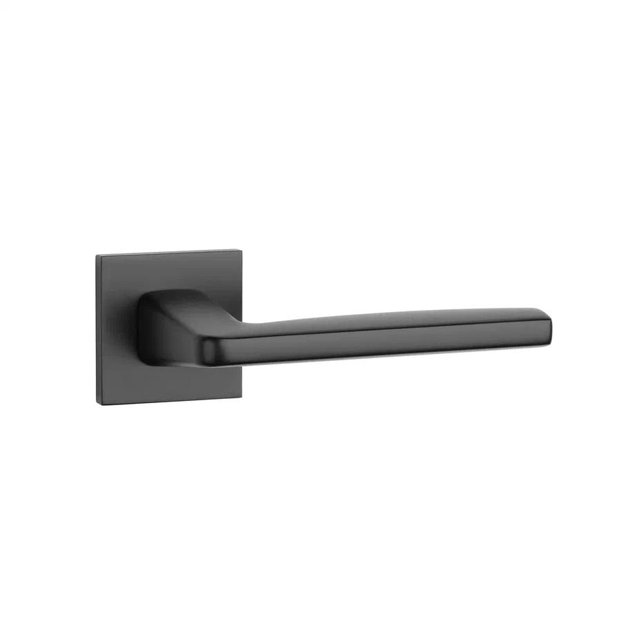 Ручка дверная Erba Q 7S BLACK, черный (квадр. накладка 7мм, Италия) фото