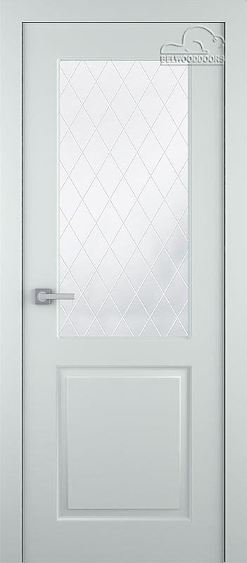 Дверное Полотно Пвдощ "Alta" Эмаль Светло - Серый 2,0-0,6 Smart Core Мателюкс Белый Витраж Рис. 39 Распашная