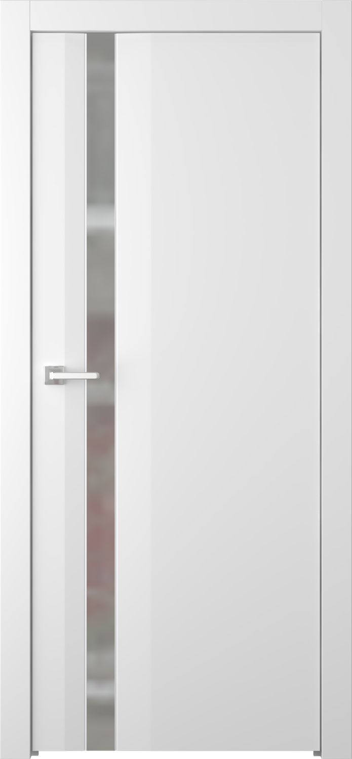 Дверное Полотно Пвдчщ "Слайд" Эмаль Белый 2,0-0,6 Smart Core С Зеркалом Графит Распашная