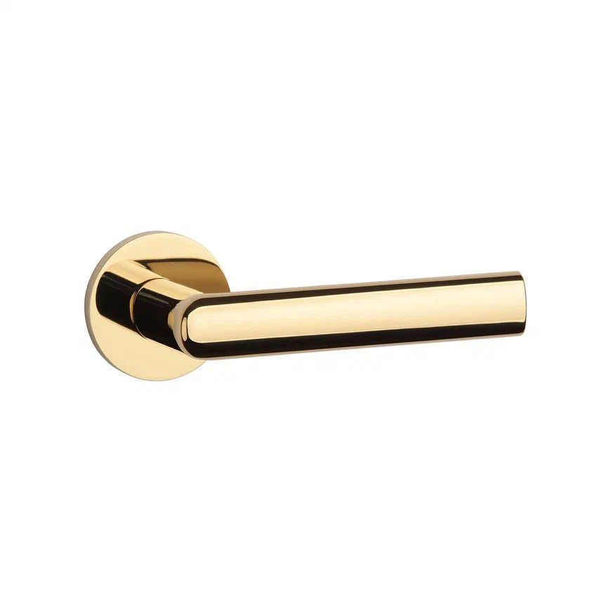 Ручка дверная SILENA R 7S GOLD, золото (круг. накладка 7мм) фото