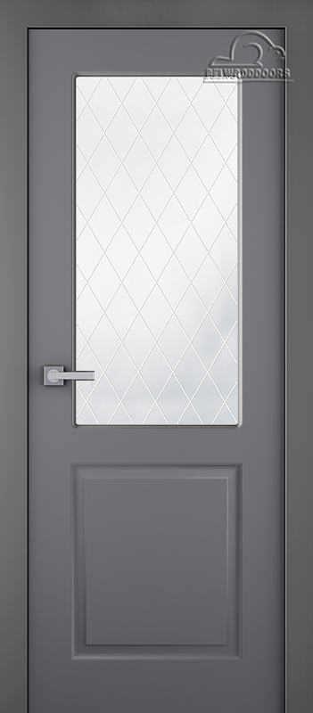 Дверное Полотно Пвдощ "Alta" Эмаль Графит 2,0-0,6 Smart Core Мателюкс Белый Витраж Рис. 39 Распашная