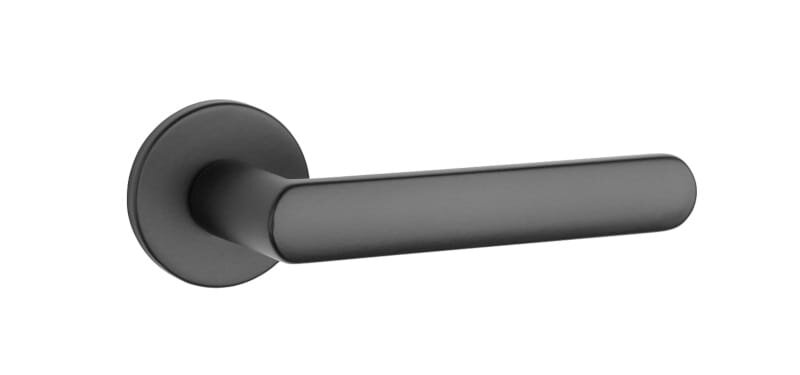 Ручка дверная FRAGOLA R 7S BLACK, черный (круг. накладка 7мм) фото