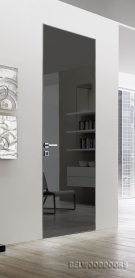 Межкомнатная дверь Спейс Reverse Зеркало незакалённое графит - фото