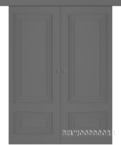 Межкомнатная дверь Палаццо 2 Эмаль графит Купе двойное - фото