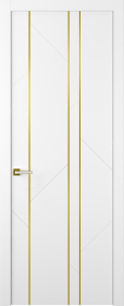 Межкомнатная дверь Флекс 1 Молдинг Золото Эмаль белый - фото Межкомнатная дверь Флекс 1 Молдинг Золото Эмаль белый - фото
