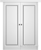 Межкомнатная дверь Платинум 1 Эмаль белый Купе двойное - фото