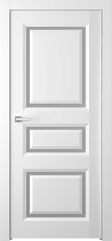 Межкомнатная дверь Платинум 3/1 Эмаль светло-серый Двойная - фото