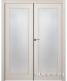 Межкомнатная дверь Стелла 1 Эмаль жемчуг Двойная - фото