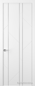 Межкомнатная дверь Флекс 1 Молдинг Хром Эмаль белый - фото