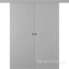 Межкомнатная дверь Split Эмаль светло-серый Купе двойное - фото