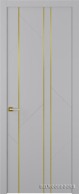 Межкомнатная дверь Флекс 1 Молдинг Золото Эмаль светло-серый - фото
