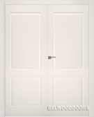 Межкомнатная дверь Alta Эмаль жемчуг Двойная - фото