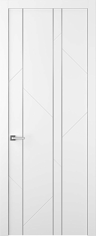 Межкомнатная дверь Флекс 1 Молдинг Хром Эмаль графит Двойная - фото