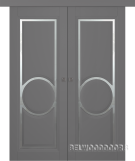 Межкомнатная дверь Аурум 3R Эмаль графит Купе двойное - фото
