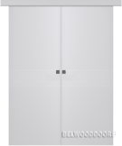 Межкомнатная дверь Ивент 2 Эмаль белый Купе двойное - фото