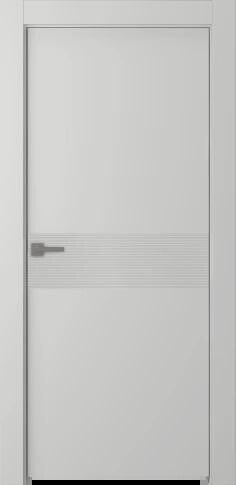 Межкомнатная дверь Ивент 2 Эмаль пепельный Двойная - фото