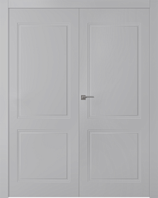 Межкомнатная дверь Кремона 2 Эмаль светло-серый Двойная - фото