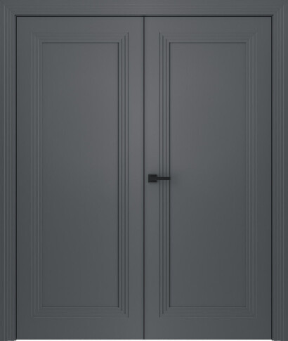 Межкомнатная дверь Левел 1 Эмаль графит Двойная - фото Межкомнатная дверь Левел 1 Эмаль графит Двойная - фото