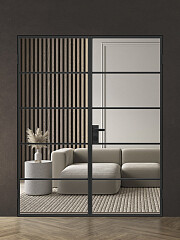 Дв.полотно Пвдоф "Спейс Апр 4" Black 2,0-0,4 Прозрачное Каленое Комп 2 С Фурн №33/4 Black В Яшике-Упаковке Распашная двойная