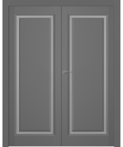 Межкомнатная дверь Платинум 1 Эмаль графит Двойная - фото