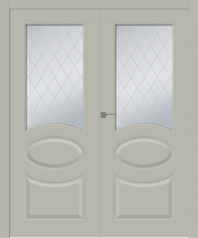 Межкомнатная дверь Элина Эмаль шёлк Двойная - фото