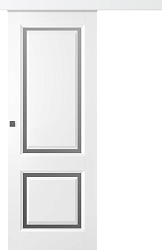 Межкомнатная дверь Платинум 2 Эмаль белый Купе - фото