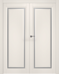 Межкомнатная дверь Аурум 1 Эмаль жемчуг Двойная - фото