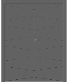 Межкомнатная дверь Svea Эмаль графит Двойная - фото
