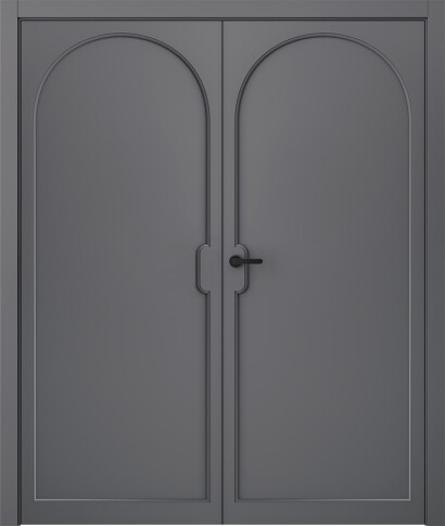 Межкомнатная дверь Триумф 1 Эмаль графит Двойная - фото Межкомнатная дверь Триумф 1 Эмаль графит Двойная - фото