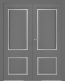 Межкомнатная дверь Аурум 2 Эмаль графит Двойная - фото