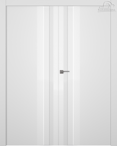 Межкомнатная дверь Слайд Эмаль шёлк Двойная - фото