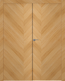 Межкомнатная дверь Лайнвуд 3 Дуб натуральный Двойная - фото