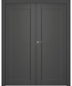Межкомнатная дверь Avon 07 Серый матовый ПП Двойная - фото