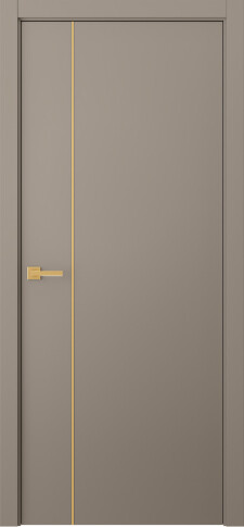 Межкомнатная дверь Avesta 1V Молдинг Золото Эмаль мокко - фото