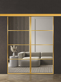 Межкомнатная дверь Спейс Ап 3 Gold Двойная - фото Межкомнатная дверь Спейс Ап 3 Gold Двойная - фото