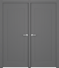 Межкомнатная дверь Белла 1 Эмаль графит Двойная - фото