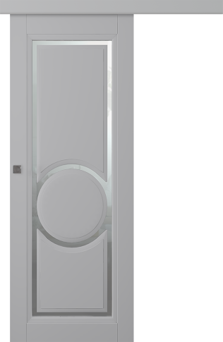 Межкомнатная дверь Аурум 3R Эмаль светло-серый Купе - фото