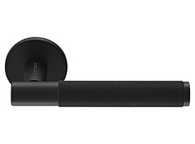 MH-57-R6T BL, ручка дверная "AZRIELI" на круглой розетке 6 мм, цвет - чёрный фото