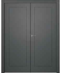 Межкомнатная дверь Стелла 1 Эмаль графит Двойная - фото