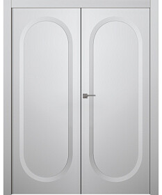 Межкомнатная дверь Аргентум 1C Эмаль белый Двойная - фото