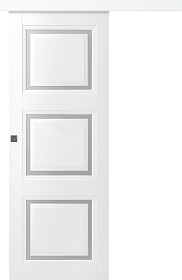 Межкомнатная дверь Аурум 3 Эмаль белый Купе - фото