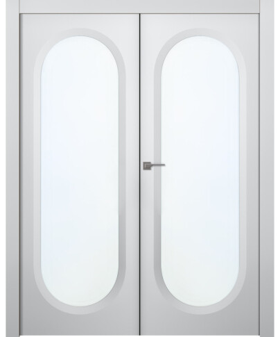 Межкомнатная дверь Аргентум 1B Эмаль белый Двойная - фото