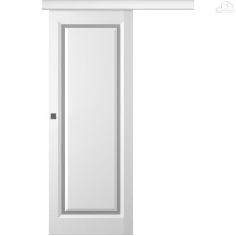 Межкомнатная дверь Платинум 1 Эмаль светло-серый Купе - фото