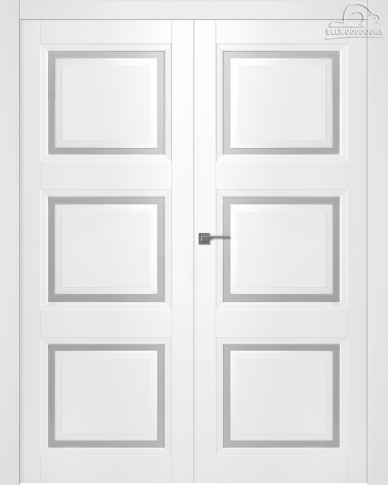 Межкомнатная дверь Аурум 3 Эмаль графит Двойная - фото