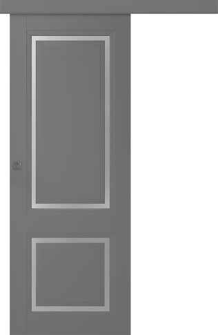 Межкомнатная дверь Аурум 2 Эмаль графит Купе - фото
