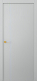 Межкомнатная дверь Avesta 1V Молдинг Золото Эмаль пепельный - фото